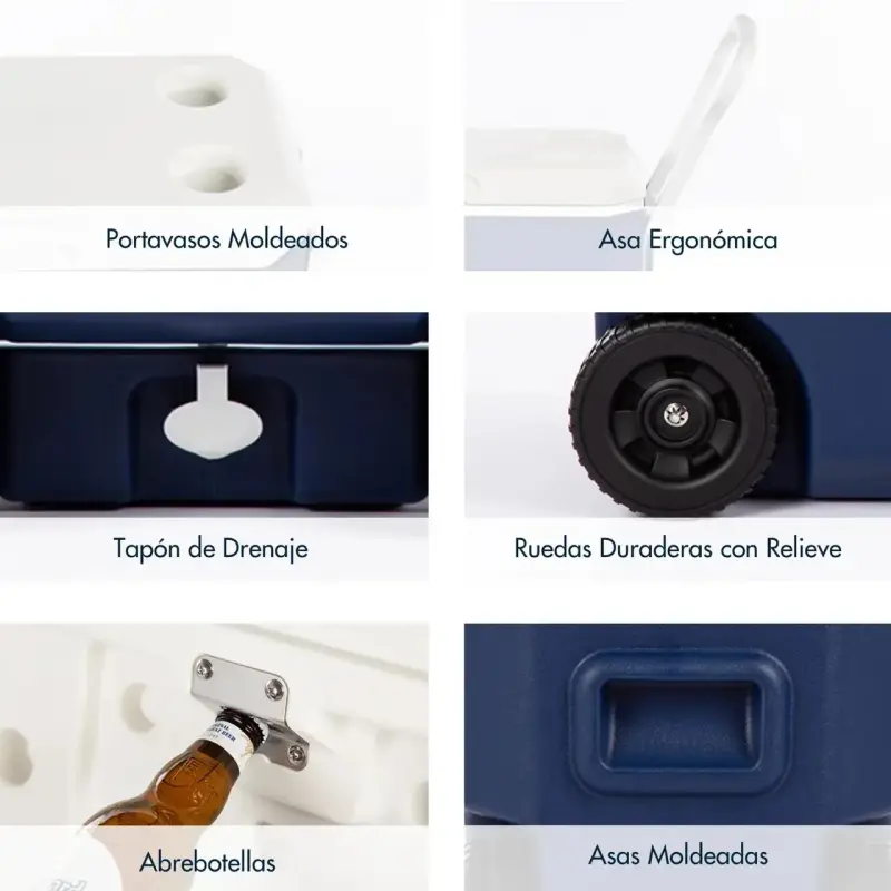 Cooler con ruedas azul 38L - 2