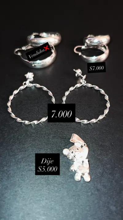 Aros cadena pulseras plata 925 - miniatura 1