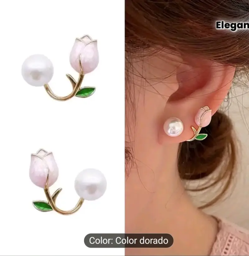 Aros perlas y piedras naturales - 2