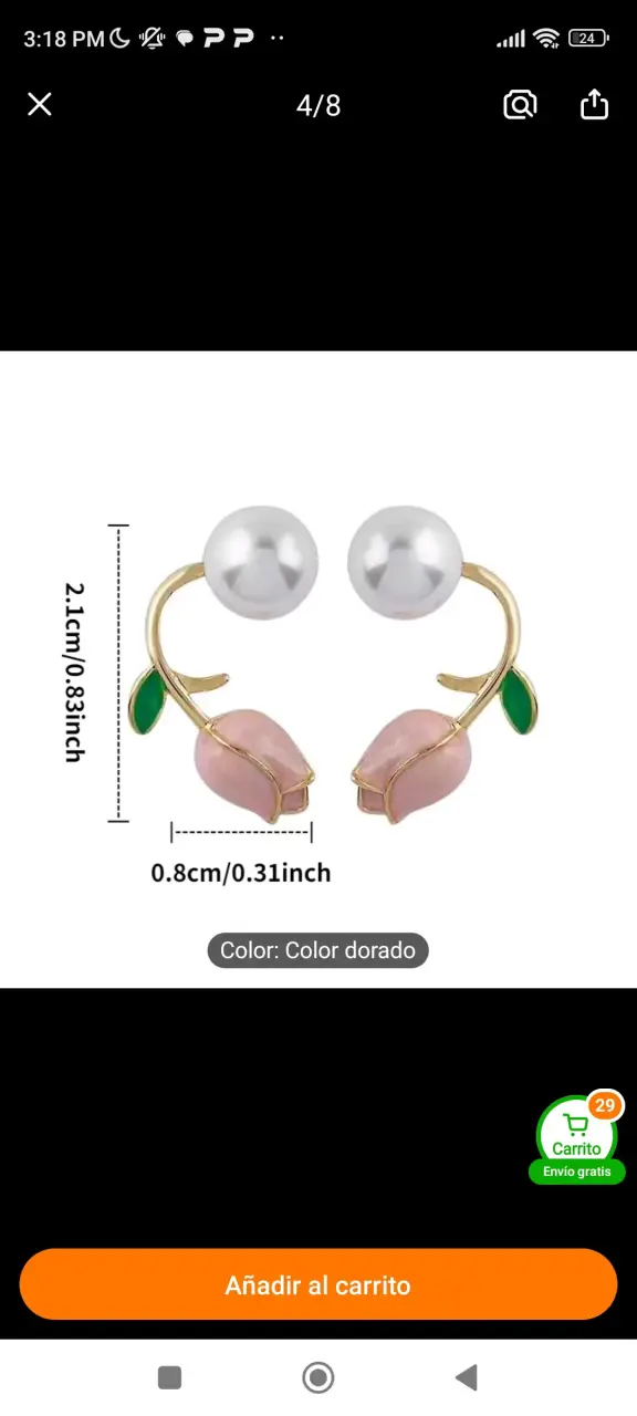 Aros perlas y piedras naturales - 3