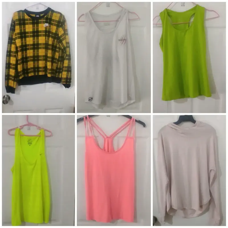 Polera deportiva sin mangas verde neón