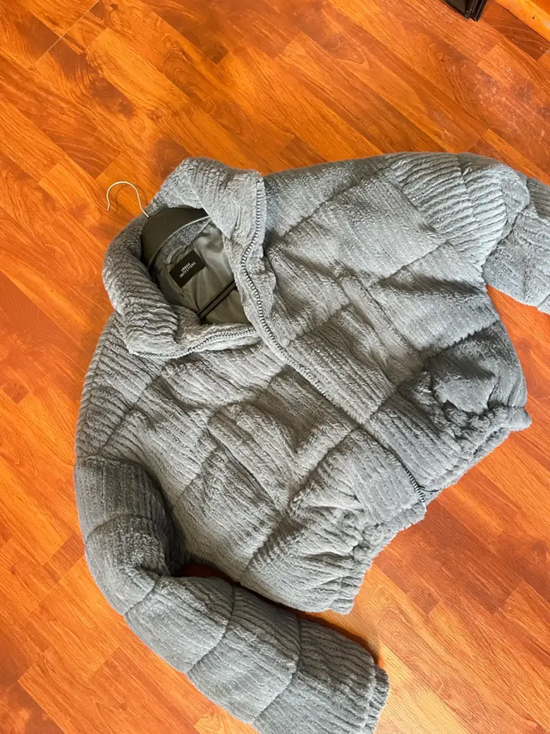 Chaqueta de felpa gris - 4