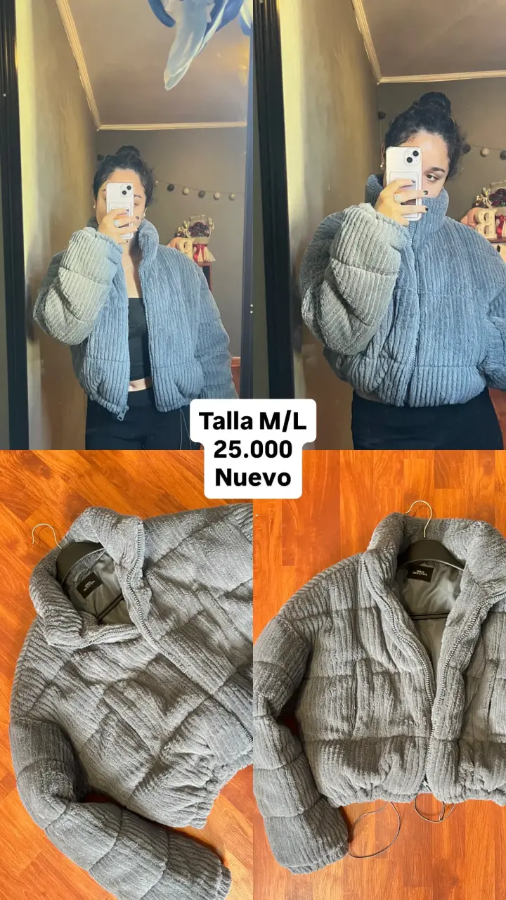 Chaqueta de felpa gris - 5