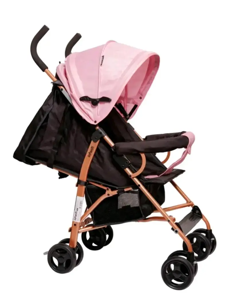 Coche plegable rosa y negro