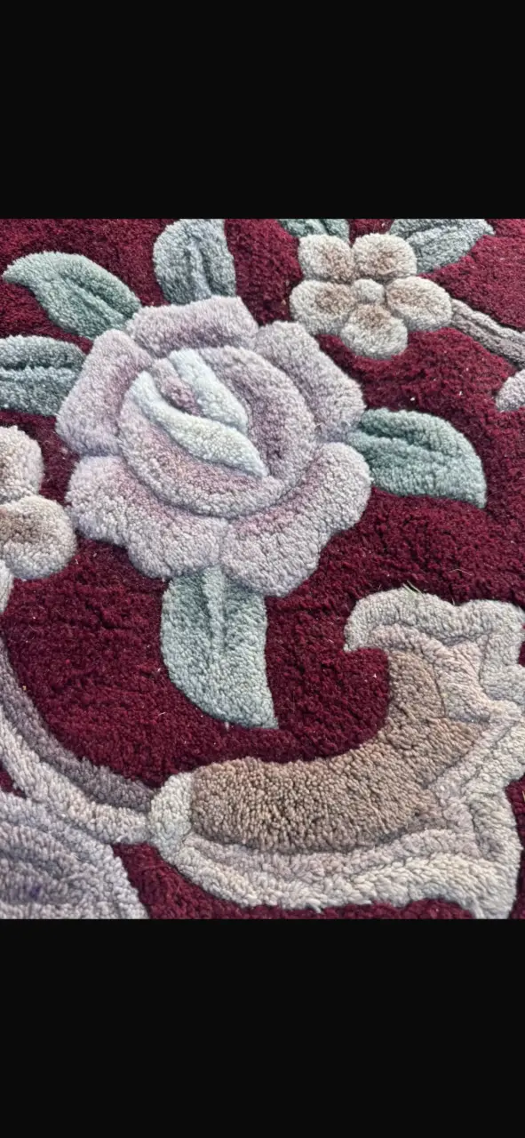 Alfombra oriental burdeos floral - 3