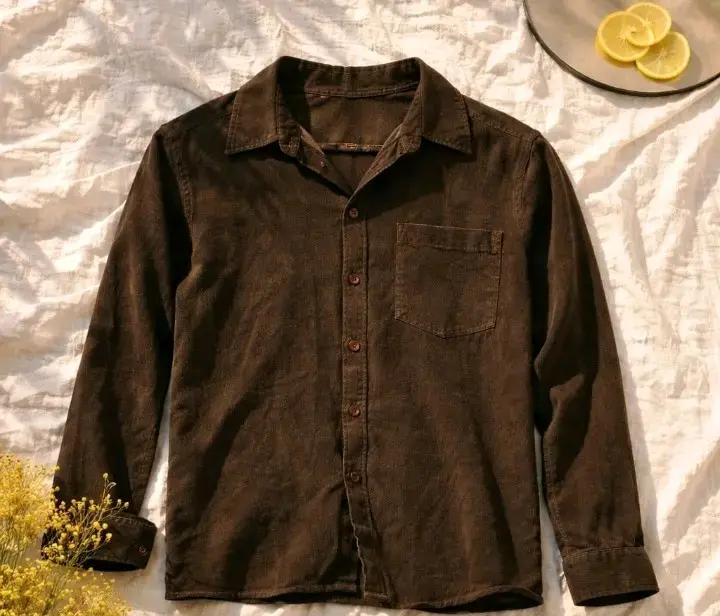 Camisa marrón manga larga