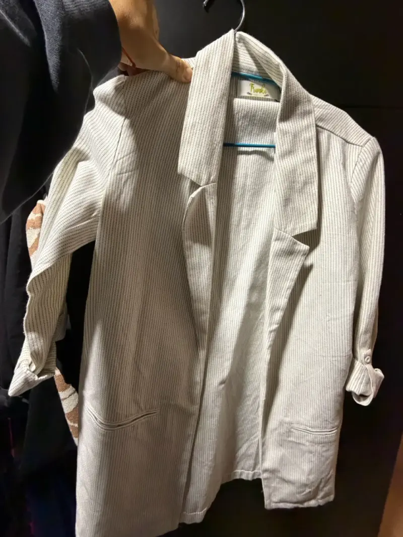 Blazer rayado blanco - 2