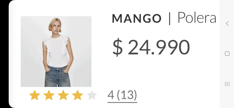 NUEVA, Polera blanca con volantes MNG - 3