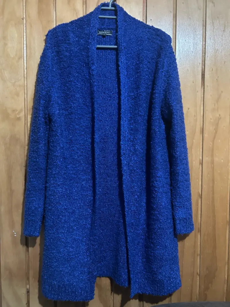 Cárdigan azul largo mujer