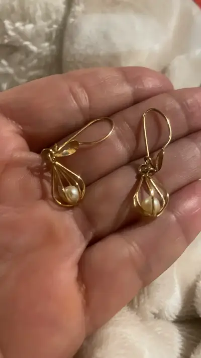 Aros de Oro con perla cultivada - miniatura 1