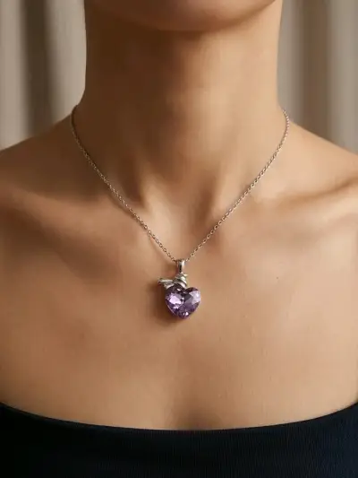 Collar Swarovski Corazón Violeta - miniatura 1