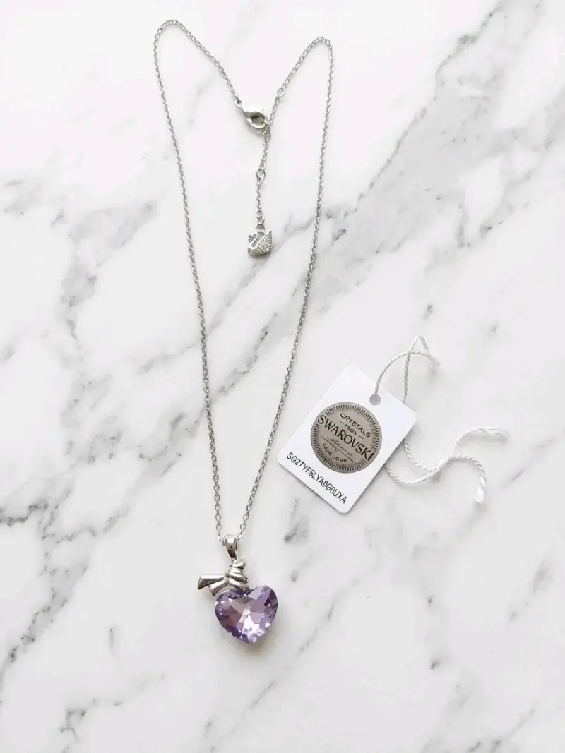 Collar Swarovski Corazón Violeta - 2
