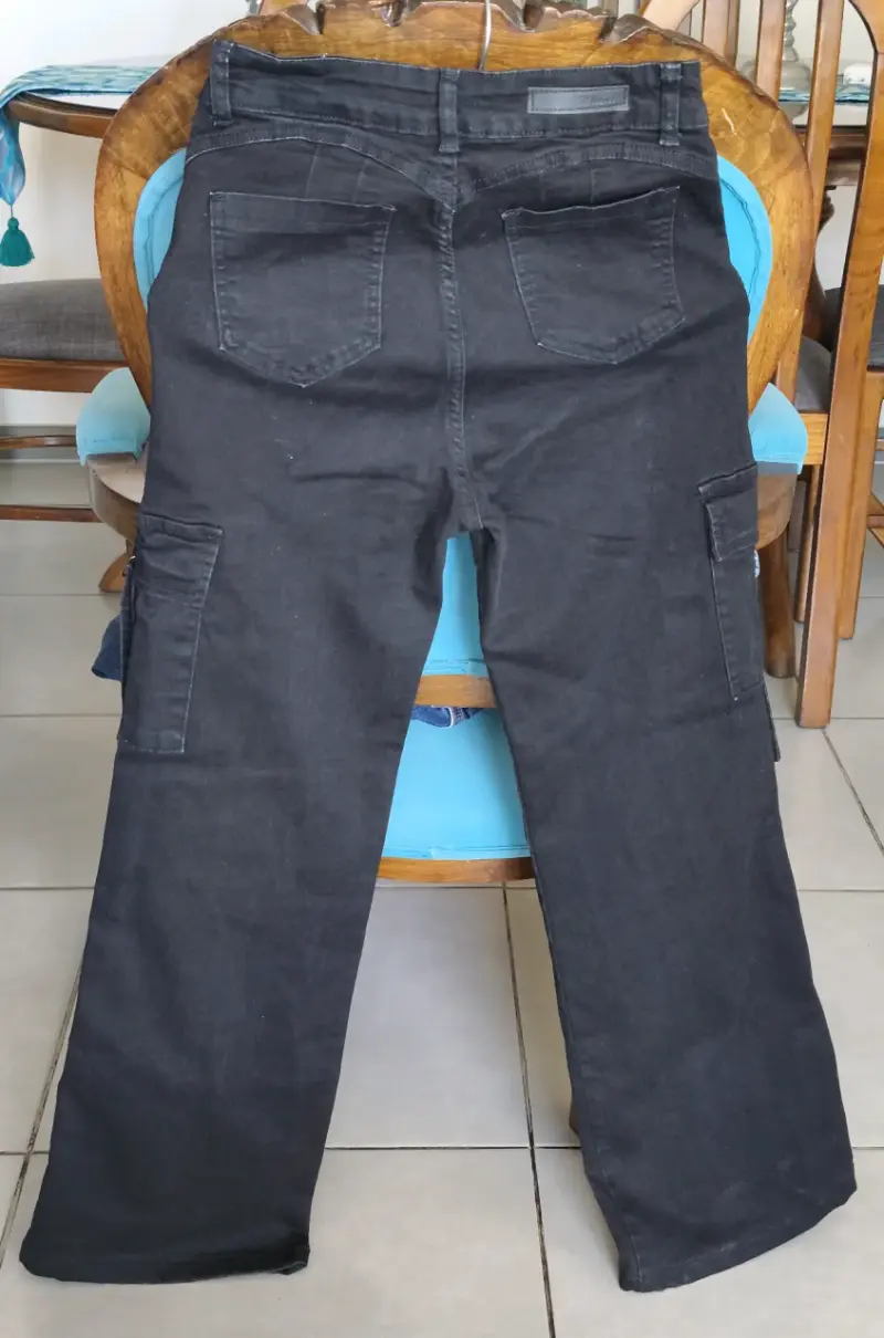 Pantalón cargo negro hombre - 2