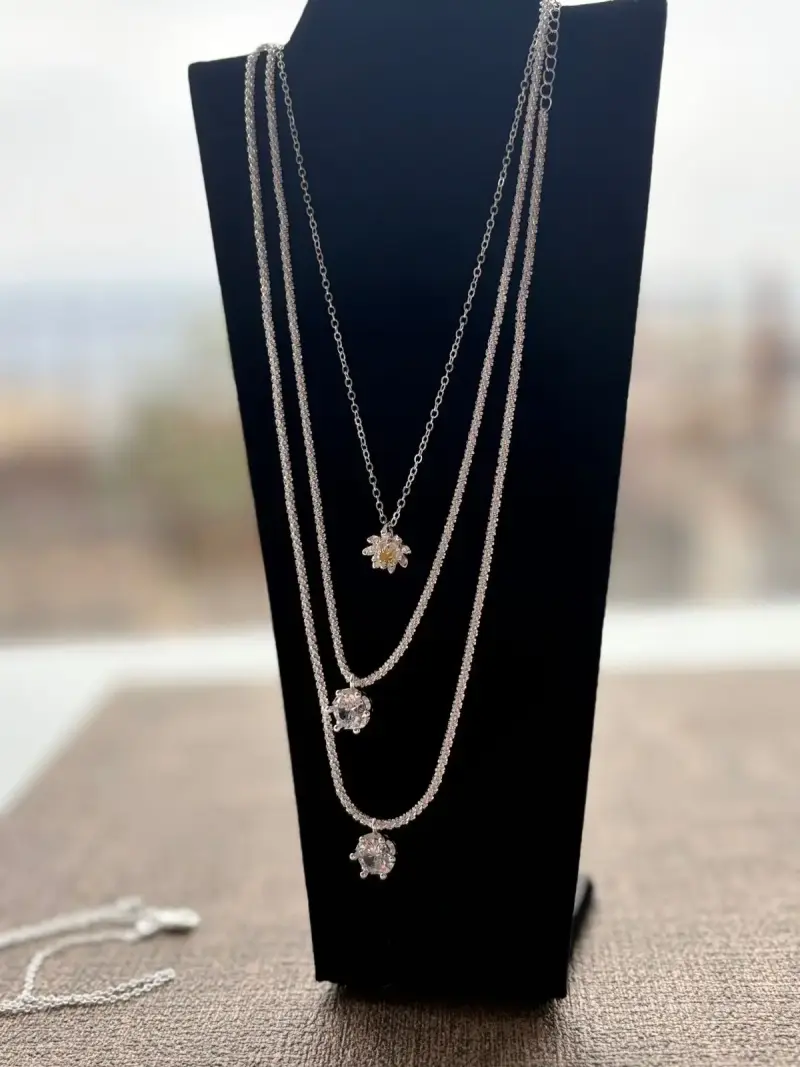 Cadenas, collares y Aros de plata 925 elegante - 5