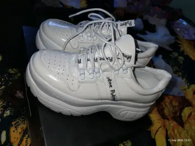 Zapatillas blancas con plataforma poeme - miniatura 3