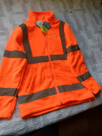 Chaqueta reflectante naranja con cremallera - miniatura 1
