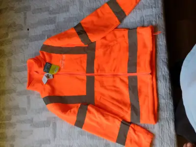 Chaqueta reflectante naranja con cremallera - miniatura 2