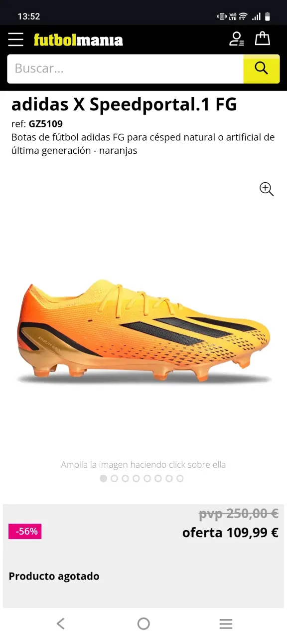 Botas fútbol adidas Speedportal naranjas