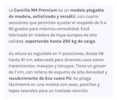 Camilla de masaje portátil azul - miniatura 4