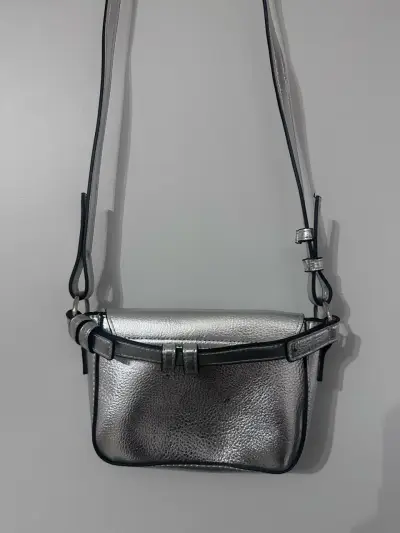 Cartera plateada con cadena - miniatura 4