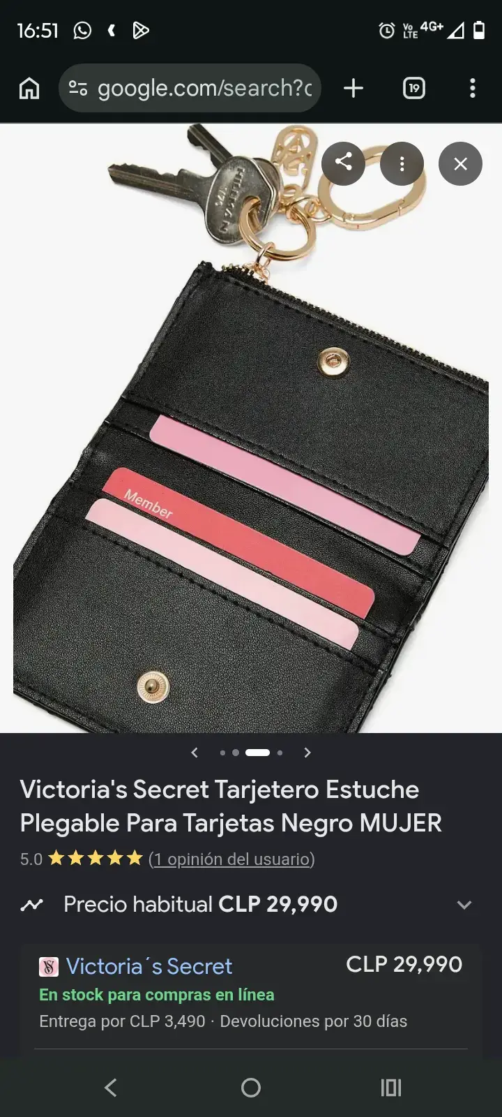 Tarjetero negro plegable