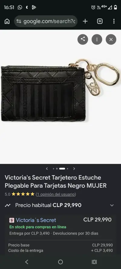 Tarjetero negro plegable - miniatura 2
