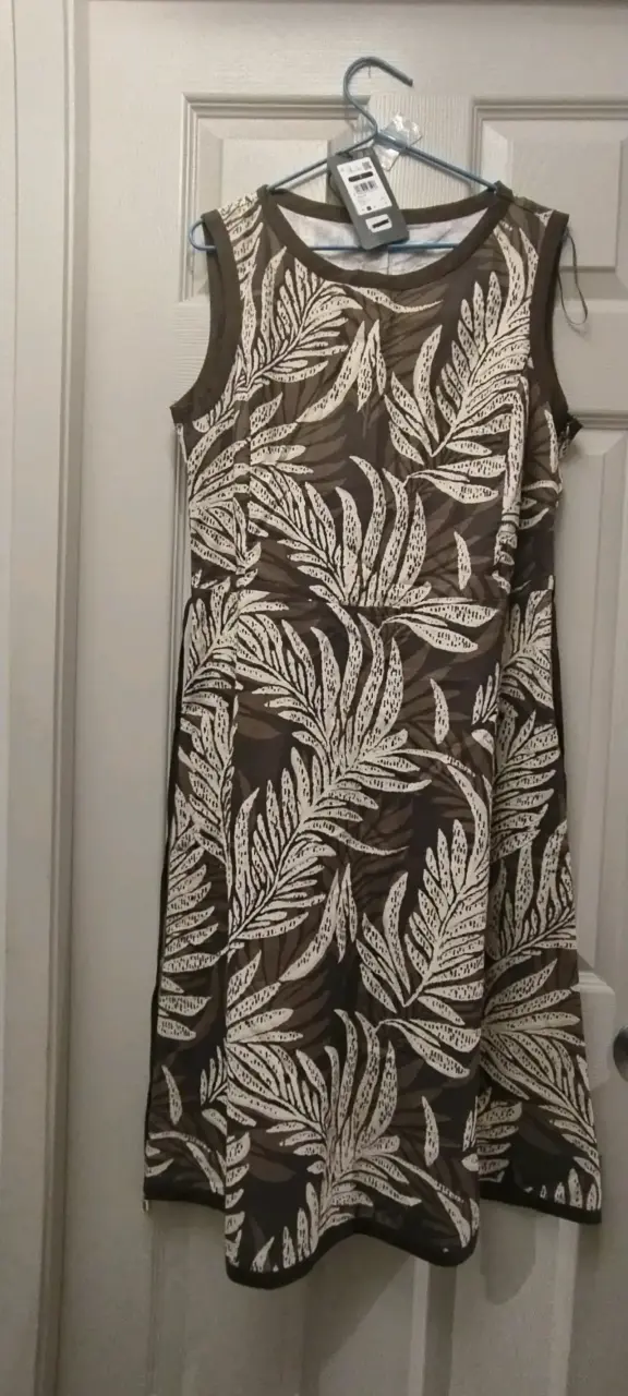 Vestido estampado hojas marrón