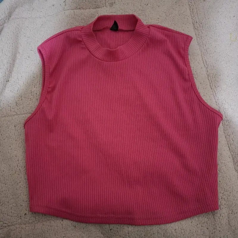Polera sin mangas rosa