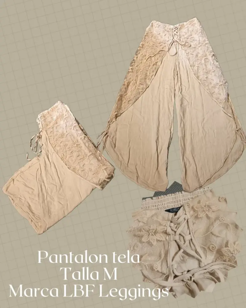 Pantalón de tela con encaje