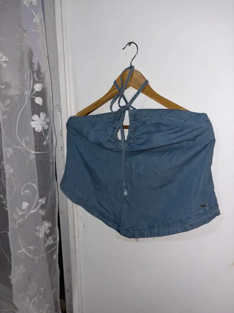 Top strapless azul