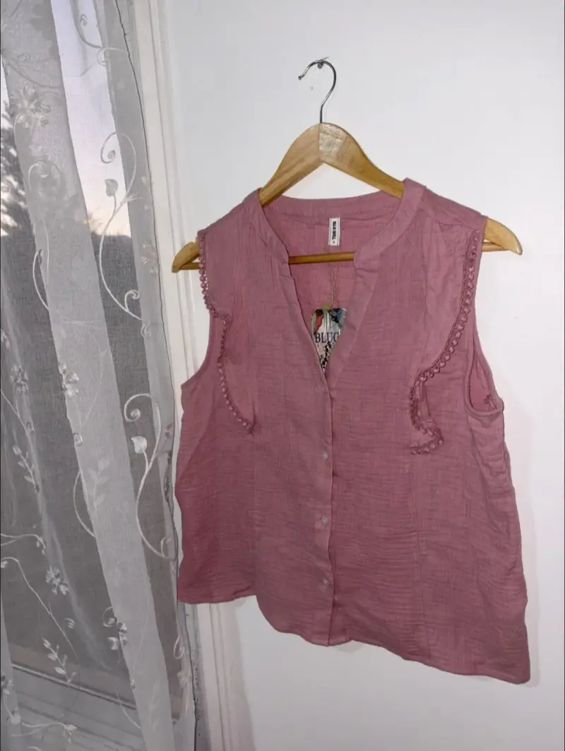 Blusa sin mangas rosa
