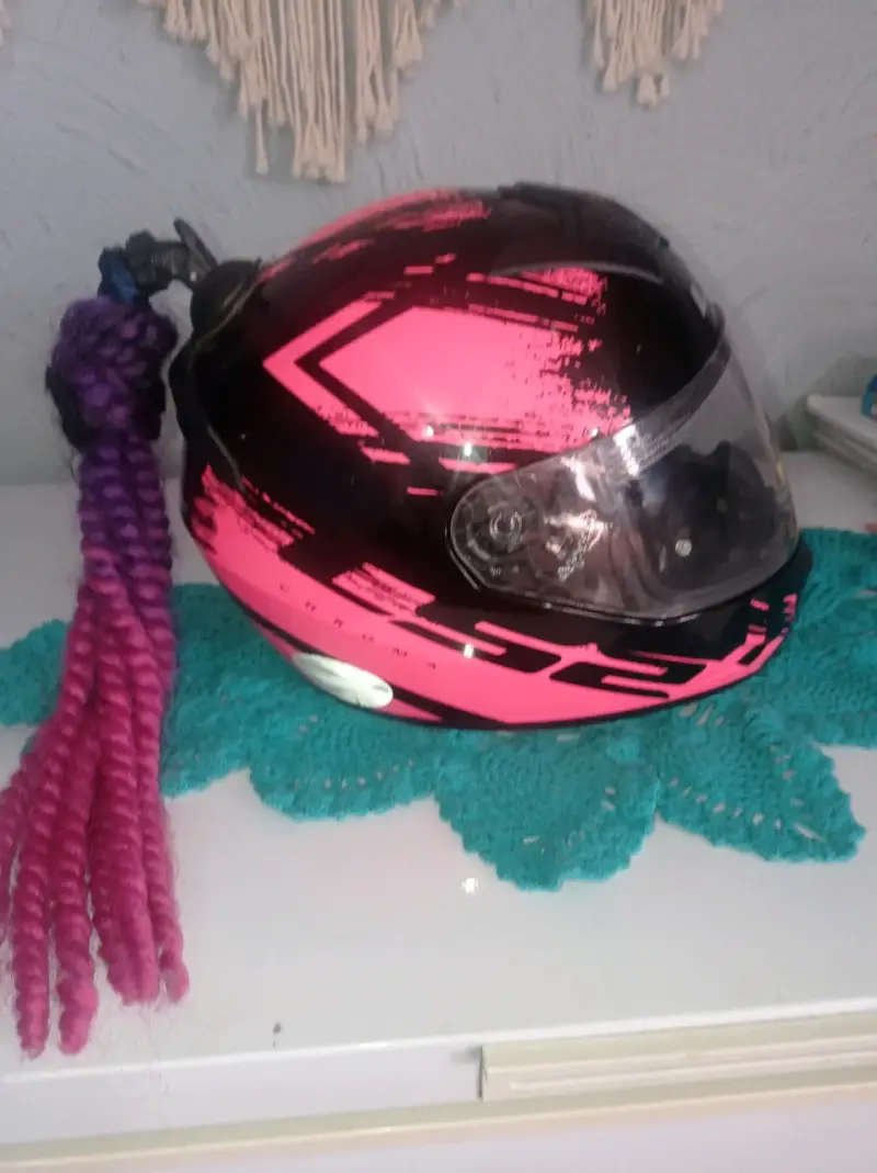 Casco moto negro con visor - 2