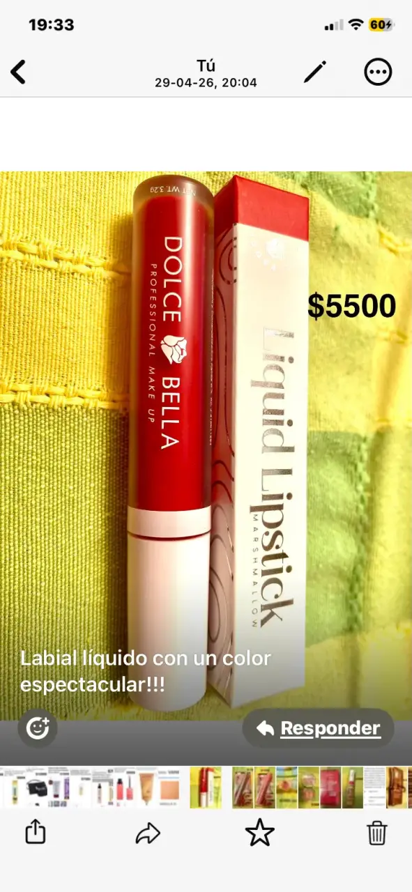 Labial líquido Dolce Bella rojo