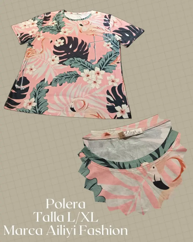 Polera estampada tropical