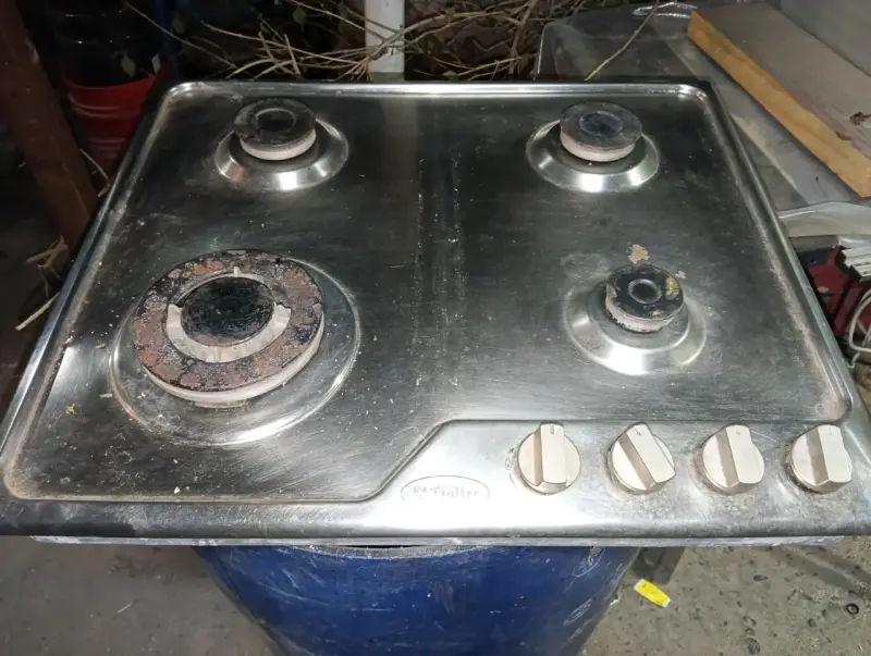 Cocina encimera de acero inoxidable