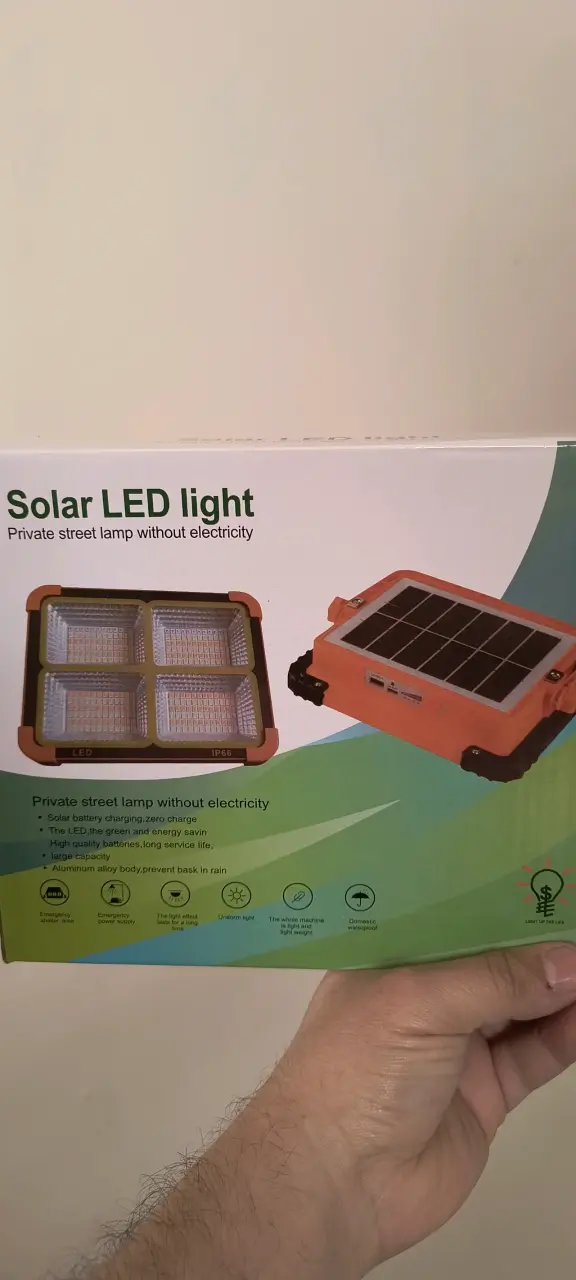 Lámpara solar LED naranja