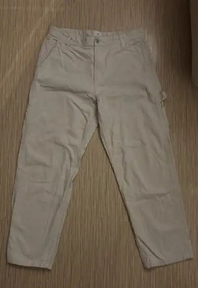 Pantalón beige de cotele - miniatura 1