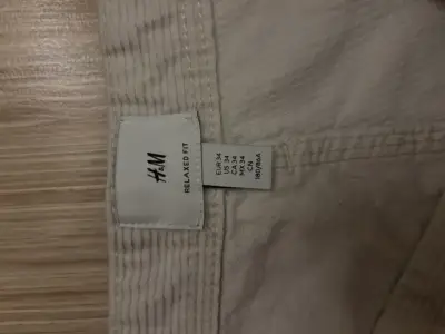Pantalón beige de cotele - miniatura 2