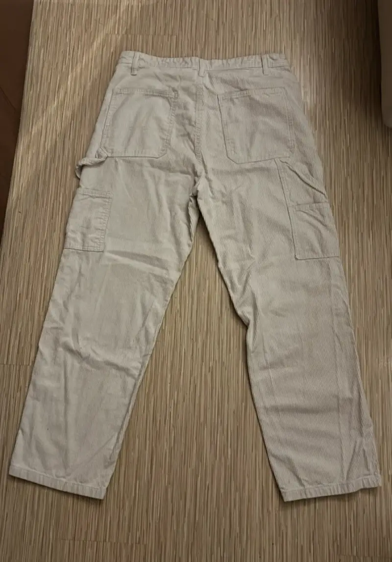 Pantalón beige de cotele - 3