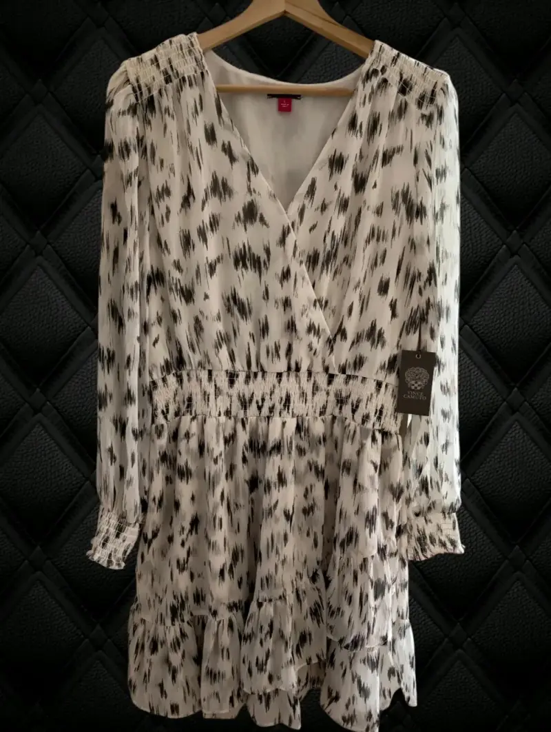 Vestido estampado blanco y negro
