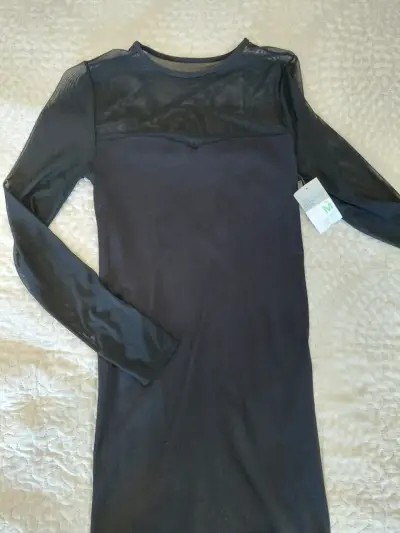 Vestido negro manga larga talla M - miniatura 3
