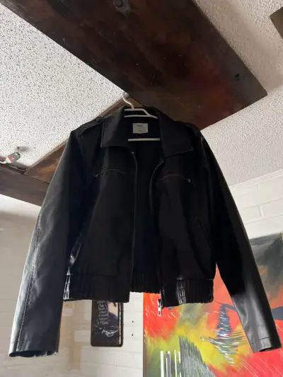 Chaqueta eco cuero marrón - miniatura 1