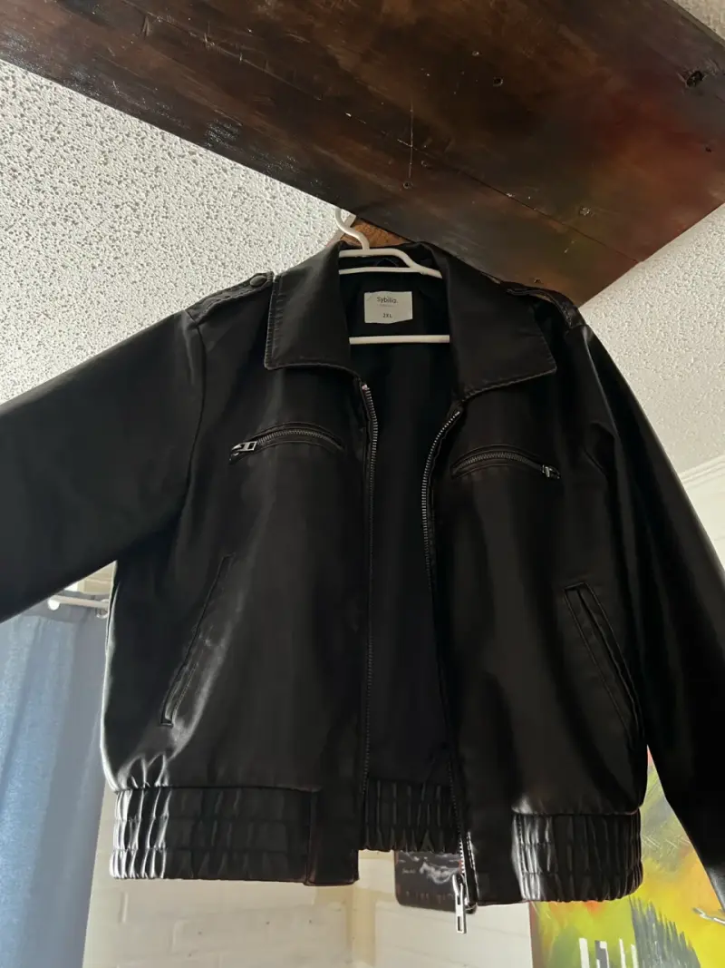 Chaqueta eco cuero marrón - 2