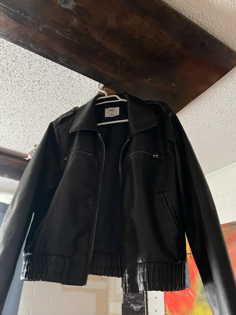 Chaqueta eco cuero marrón - 3