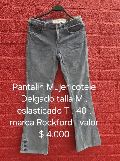 Pantalón cotele azul claro Mujer - miniatura 1