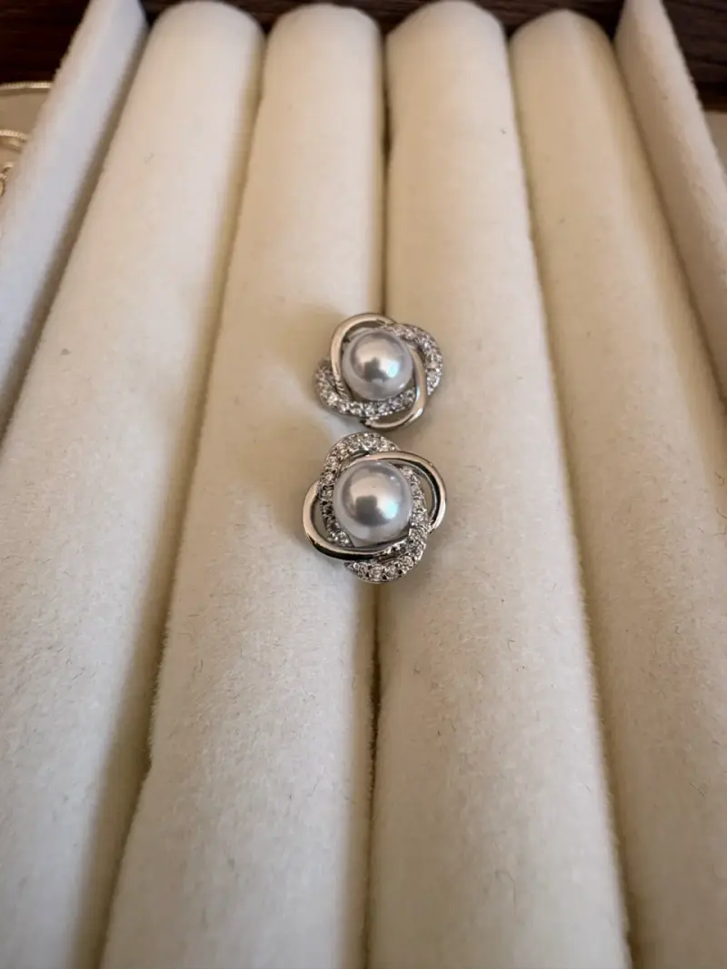 Aros de plata tejido elegante - 2