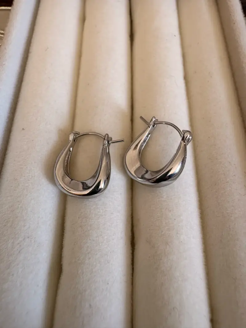 Aros de plata tejido elegante - 3