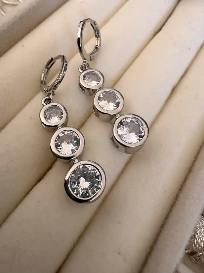 Aros de plata tejido elegante - 4