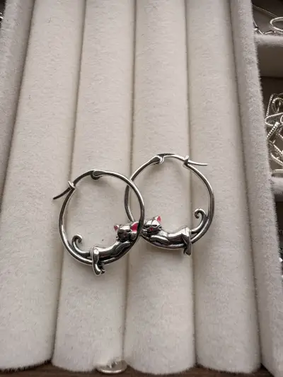 Aros de plata tejido elegante - miniatura 6