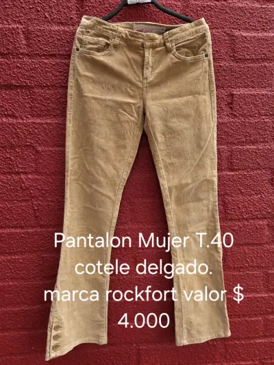 Pantalón mujer cotele delgado - miniatura 1
